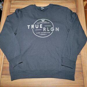True Religion LS Black Crewneck Unisex Sweatshirt - Size 2XL